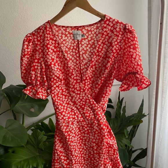 Princess Polly Poppy Moore Floral Mini Dress in Red Size 4 - Picture 7 of 9